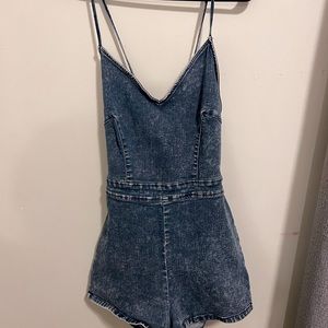 Iris Denim Romper with cross back SizeM